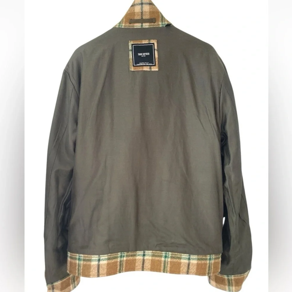 Todd Snyder Wool Bouclé Double Zip Jacket Brown Green Plaid Lined Men’s XL H2F​​